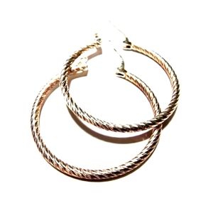 925 Sterling Silver Twisted Hoop Earrings